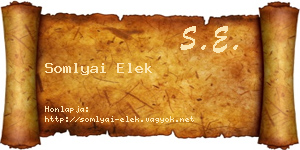 Somlyai Elek névjegykártya